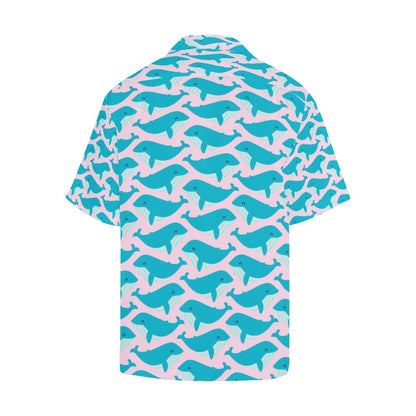 Whale Print Design LKS302 Men's Hawaiian Shirt