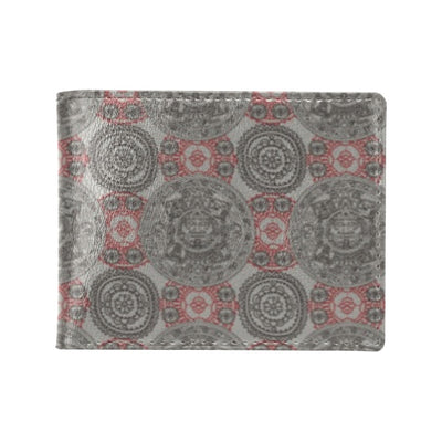 Calendar Aztec Style Print Pattern Men's ID Card Wallet