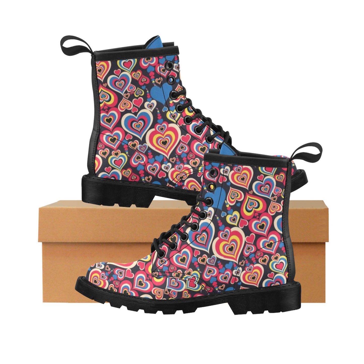 Heart Pattern Print Design HE08 Women's Boots