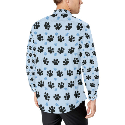 Paw Pattern Print Design A04 Men's Long Sleeve Shirt
