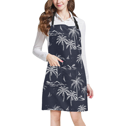 Pacific island Pattern Print Design A02 Apron with Pocket