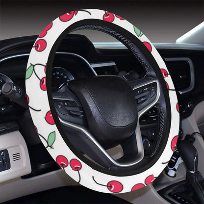 Cherry Pattern Print Design 03 Steering Wheel Cover with Elastic Edge