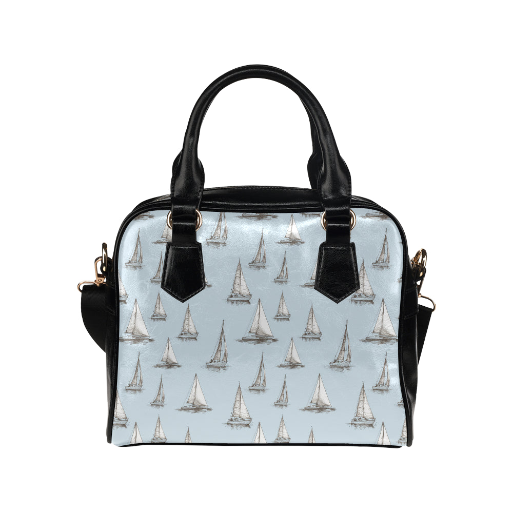 Sailing Ships Pattern Print Design A01 Shoulder Handbag
