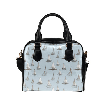 Sailing Ships Pattern Print Design A01 Shoulder Handbag