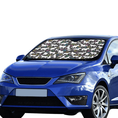 Horse Hoof Colorful Print Design LKS301 Car front Windshield Sun Shade