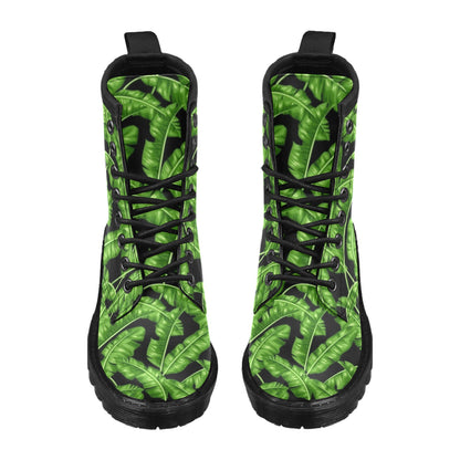 Banana Leaf Pattern Print Design BL01 Women's Boots