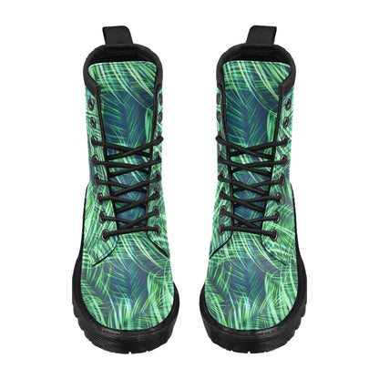 Palm Leaves Pattern Print Design PL02 Women's Boots