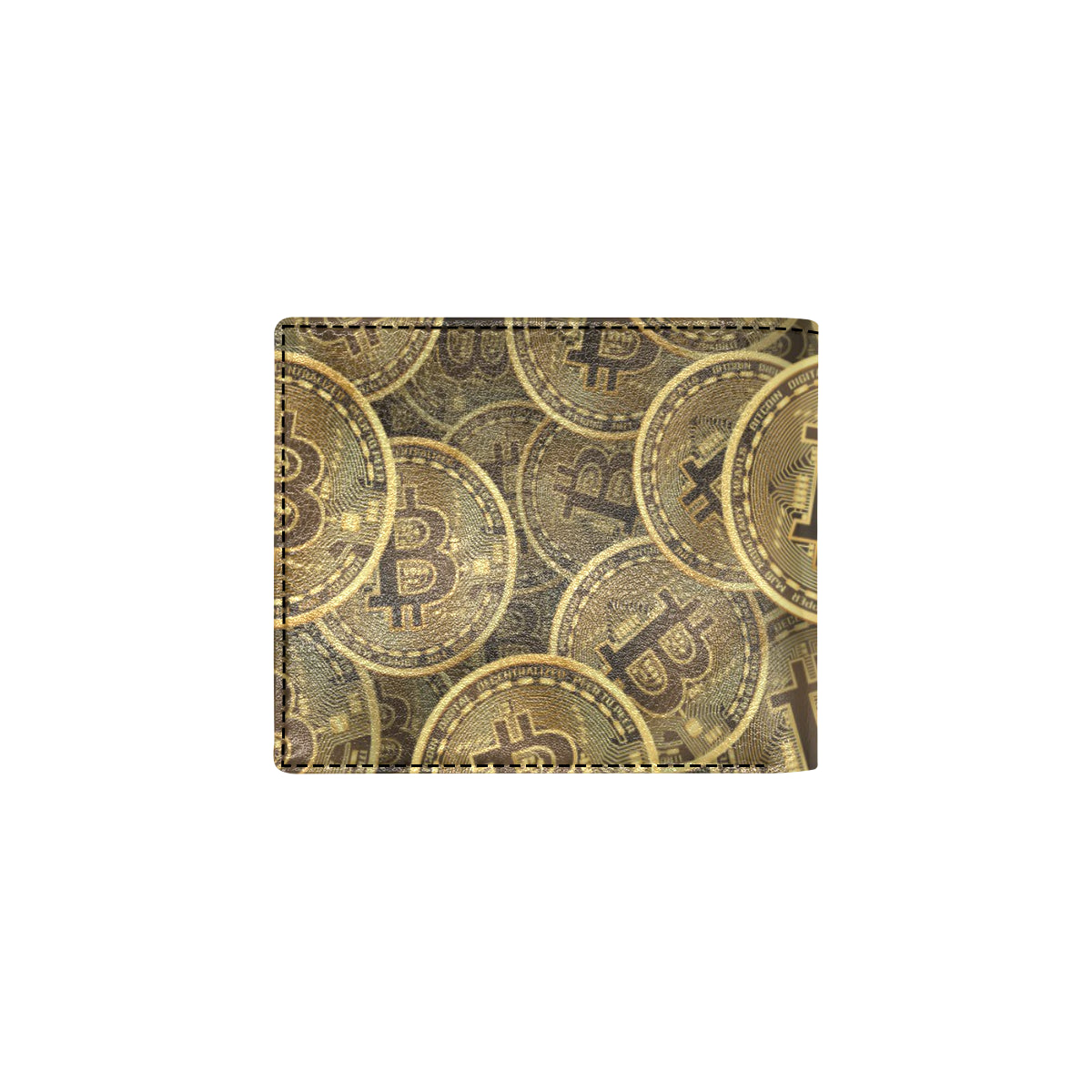 Bitcoin Pattern Print Design DO01 Men's ID Card Wallet