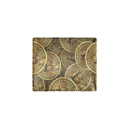 Bitcoin Pattern Print Design DO01 Men's ID Card Wallet
