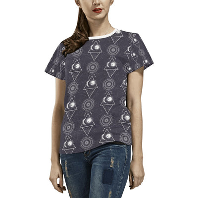 Sun Moon Print Design LKS309 Women's  T-shirt