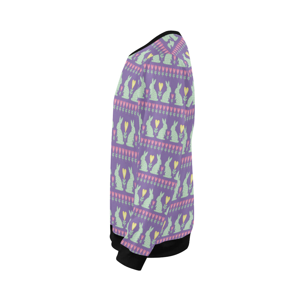 Rabbit Pattern Print Design RB01 Men Long Sleeve Sweatshirt