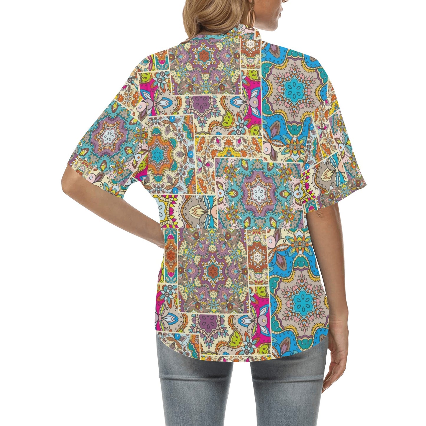 Patchwork Print Design LKS402 Women's Hawaiian Shirt