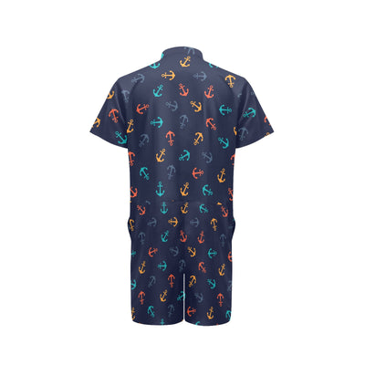 Anchor Pattern Print Design 05 Men's Romper