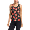 Red Hibiscus Pattern Print Design HB021 Women's Racerback Tank Top