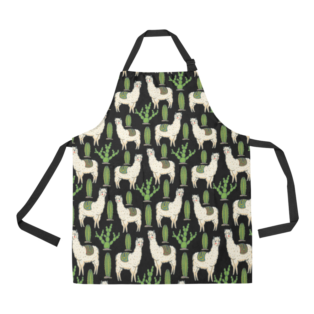 Llama Cactus Pattern Print Design 011 Apron with Pocket