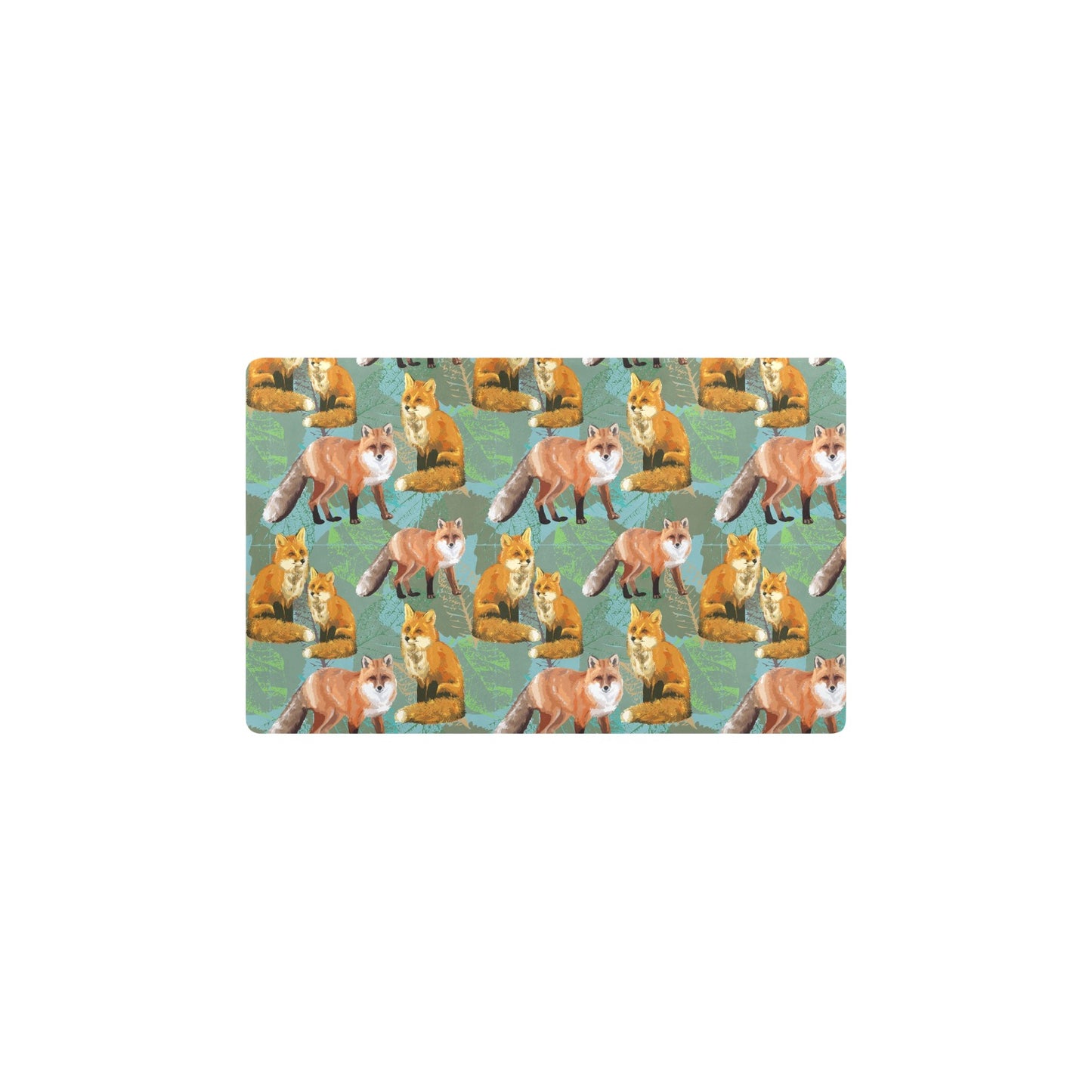 Fox Autumn leaves Themed Kitchen Mat