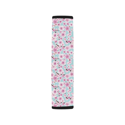 Cherry Blossom Pattern Print Design 01 Car Seat Belt Cover