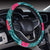 Red Hibiscus Pattern Print Design HB017 Steering Wheel Cover with Elastic Edge