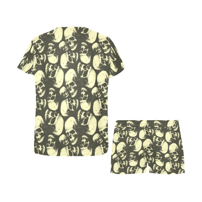 Skull Print Design LKS302 Women's Short Pajama Set