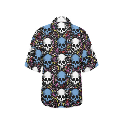 Skull Print Design LKS305 Women's Hawaiian Shirt
