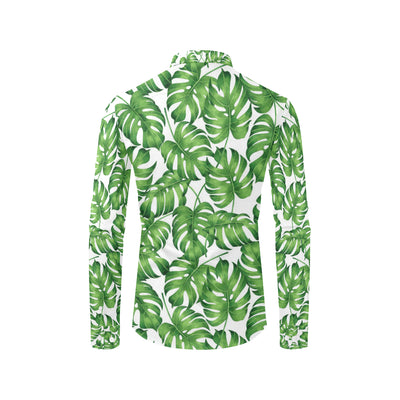 Palm Leaves Pattern Print Design PL08 Men's Long Sleeve Shirt