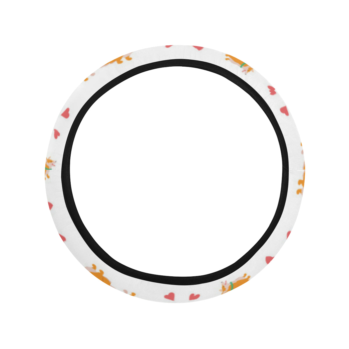 Cardigan Welsh Corgis Pattern Print Design 04 Steering Wheel Cover with Elastic Edge