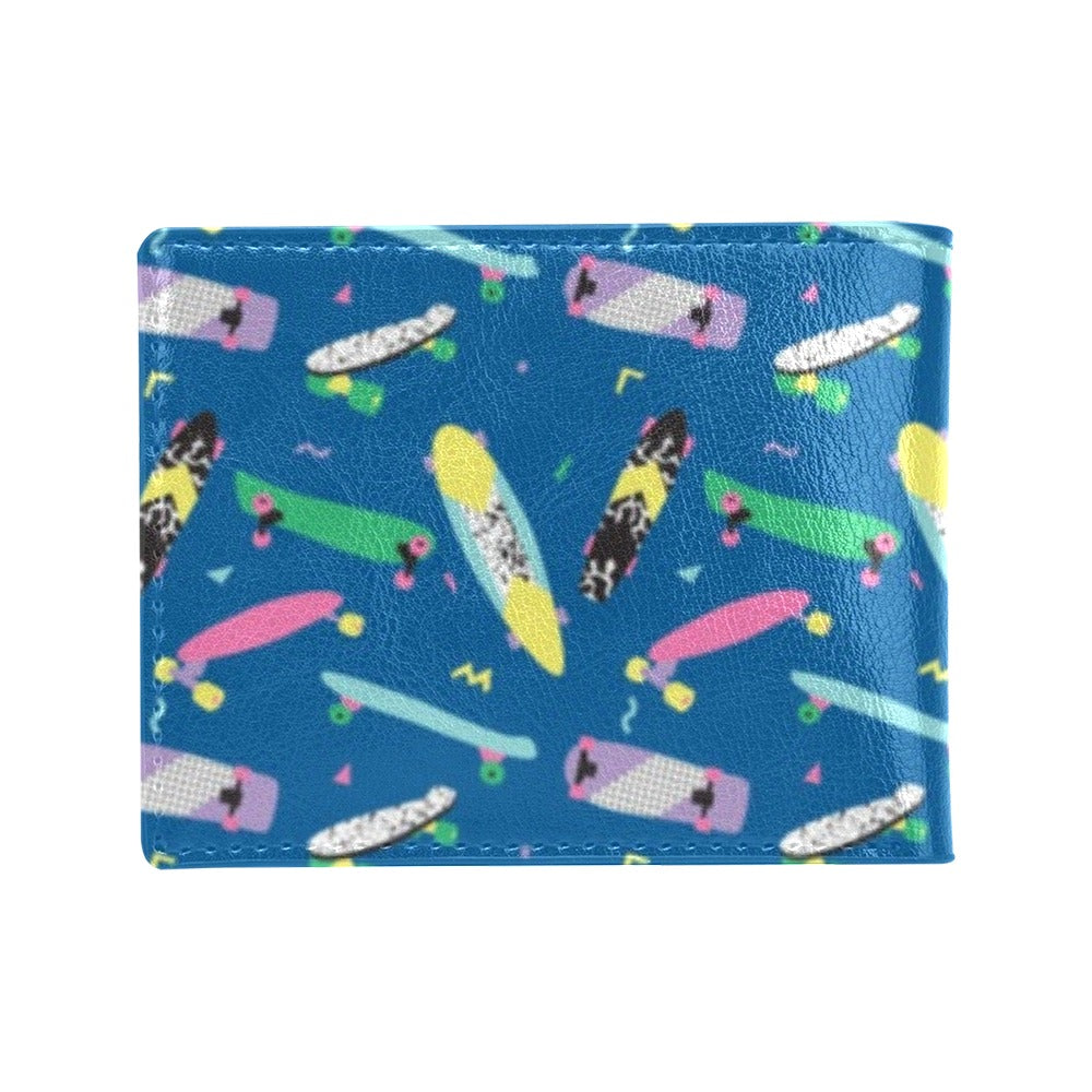 Skateboard Print Design LKS302 Men's ID Card Wallet