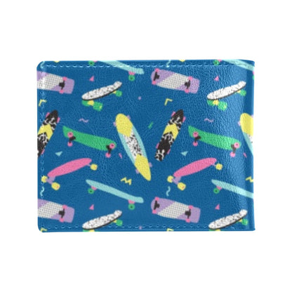 Skateboard Print Design LKS302 Men's ID Card Wallet