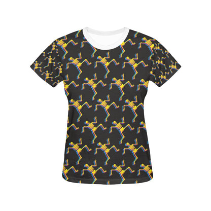 Skeleton Skeleton 3D Print Design LKS301 Women's  T-shirt