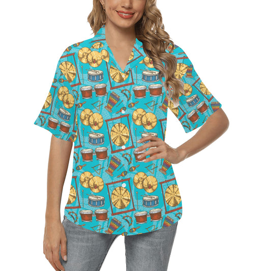 Percussion Pattern Print Design 03 Women's Hawaiian Shirt