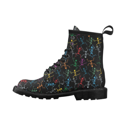 Skeleton Colorful Print Design LKS302 Women's Boots