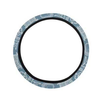 Chemical Pattern Print Design 05 Steering Wheel Cover with Elastic Edge
