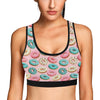 Donut Pattern Print Design DN06 Sports Bra