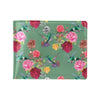 Hummingbird with Rose Themed Print Men's ID Card Wallet