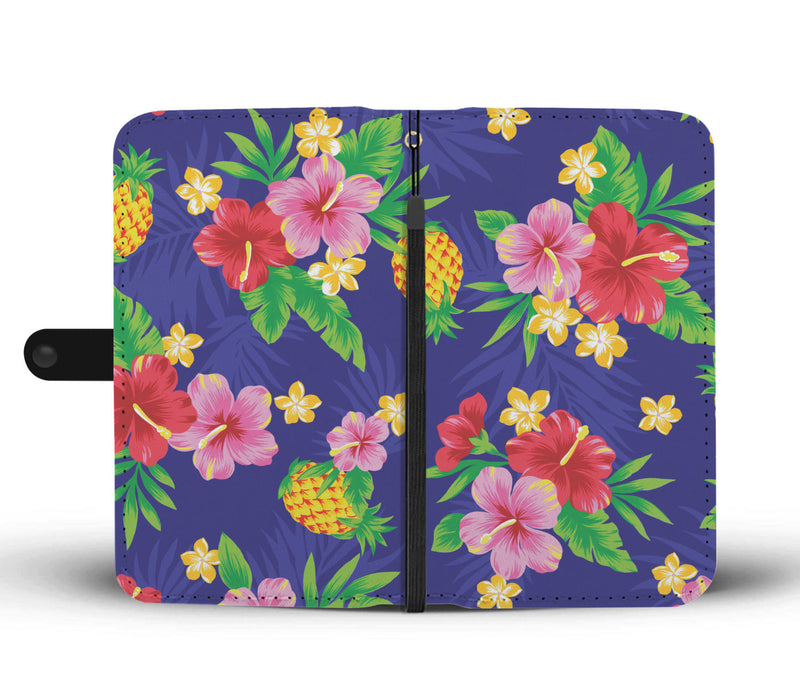 Hawaiian Themed Pattern Print Design H05 Wallet Phone Case