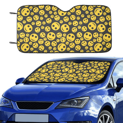Smiley Face Emoji Print Design LKS304 Car front Windshield Sun Shade