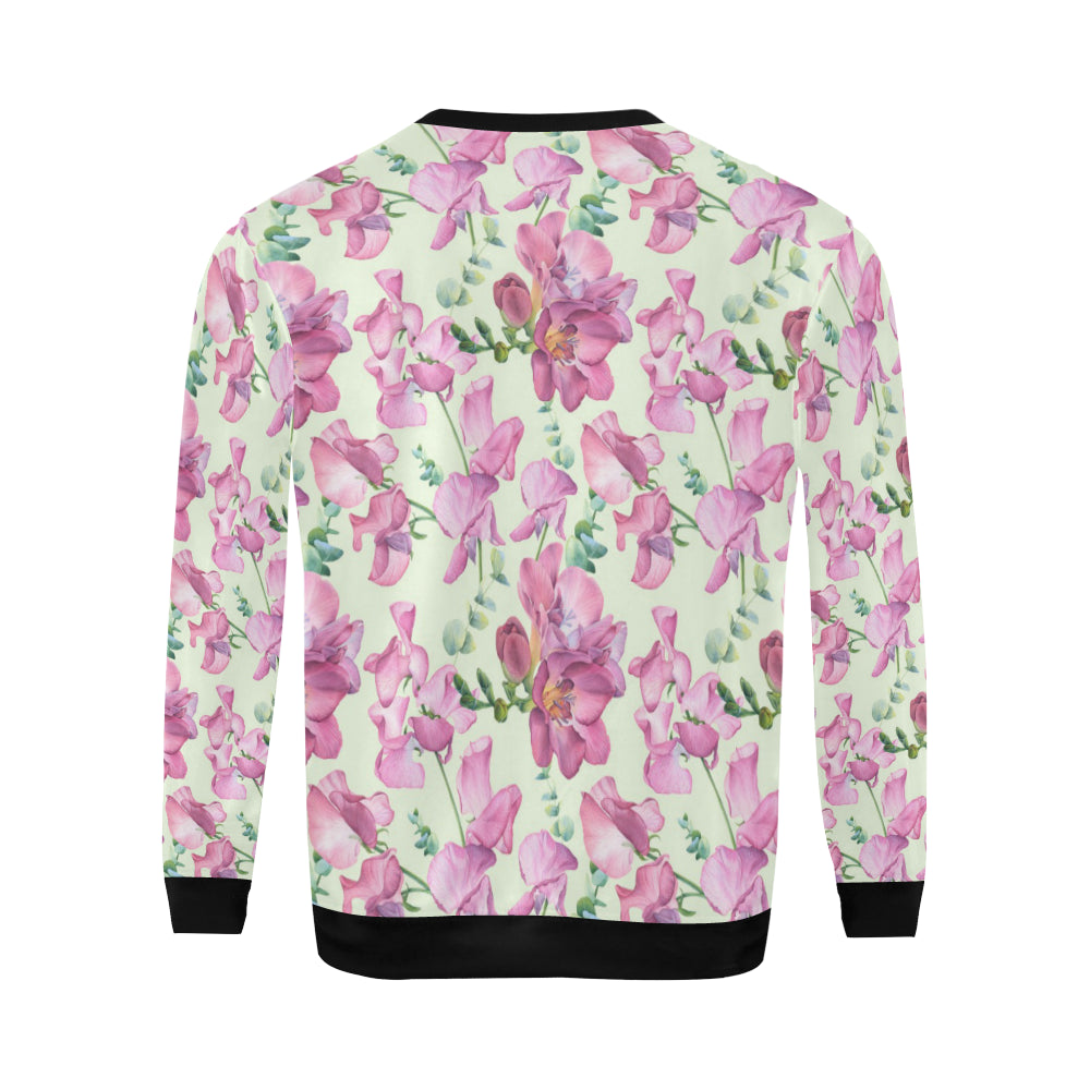 Peony Pattern Print Design PE011 Men Long Sleeve Sweatshirt