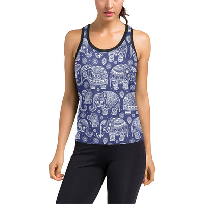 White Elephant Mandala Women's Racerback Tank Top