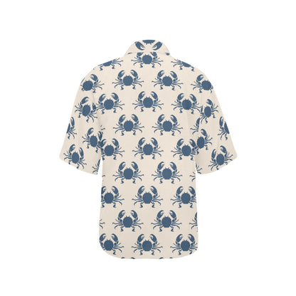 Crab Pattern Print Design 02 Women's Hawaiian Shirt