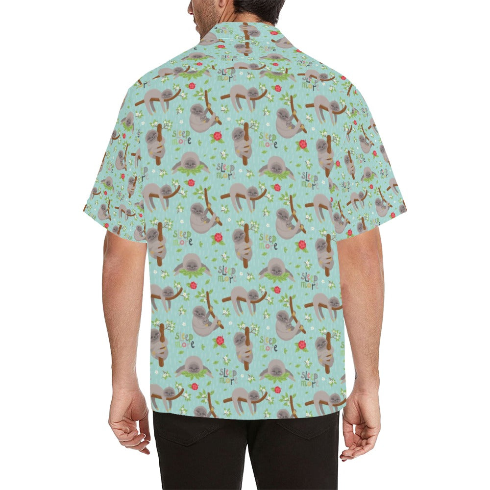 Sloth Print Design LKS305 Men's Hawaiian Shirt