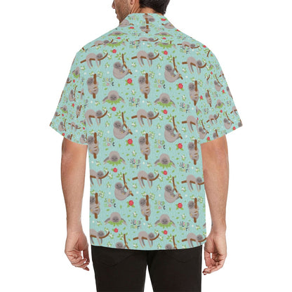Sloth Print Design LKS305 Men's Hawaiian Shirt