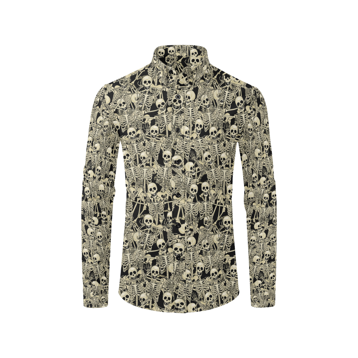 Skeleton Design Print Men's Long Sleeve Shirt