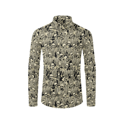 Skeleton Design Print Men's Long Sleeve Shirt