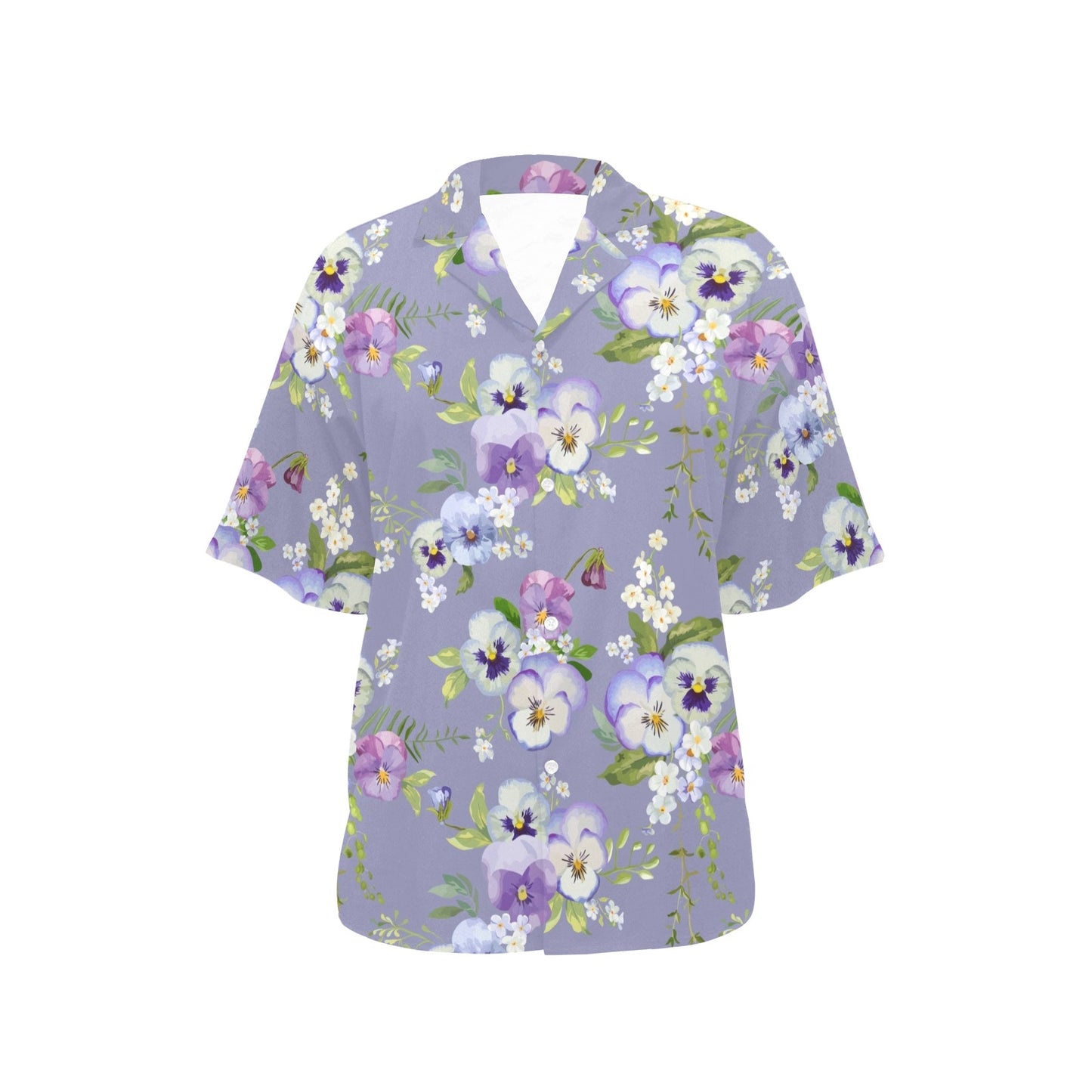 Pansy Pattern Print Design PS05 Women's Hawaiian Shirt