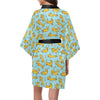 Dachshund Pattern Print Design 08 Women's Short Kimono