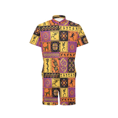 African Pattern Print Design 02 Men's Romper