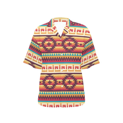 Tribal Aztec Vintage Women's Hawaiian Shirt