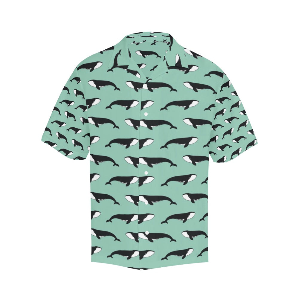 Whale Print Design LKS307 Men's Hawaiian Shirt