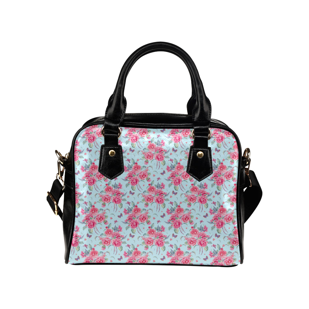 Camellia Pattern Print Design 01 Shoulder Handbag