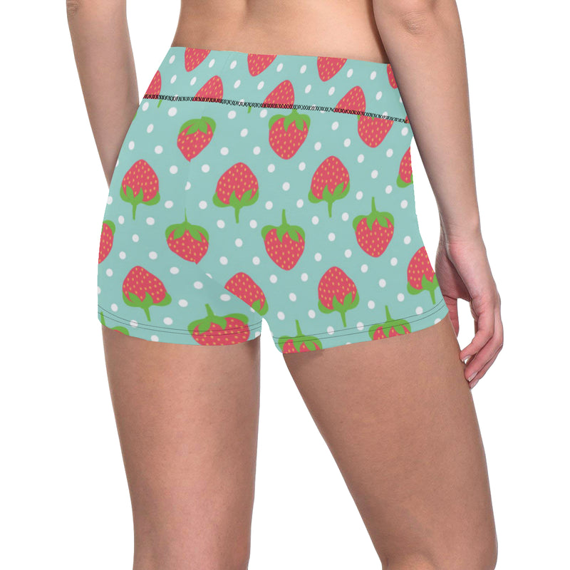 Strawberry Pattern Print Design SB06 Yoga Shorts